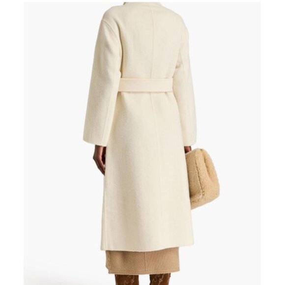 MAJE Genesis Belted Ivory Wool-Blend Coat Size 34 NWOT - Picture 6 of 12